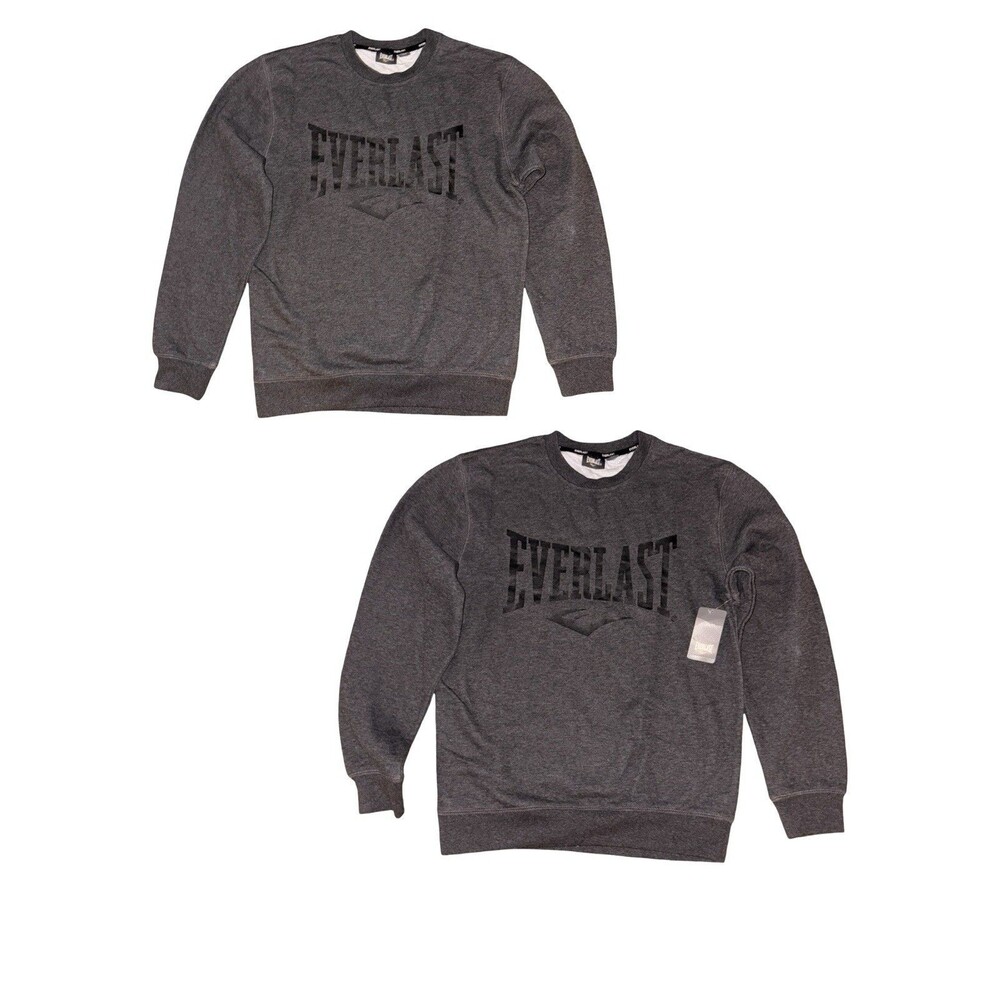 Everlast Sweatshirt Lot 2 Mens 2XL Gray Logo Pullover Crewneck Bundle NWT